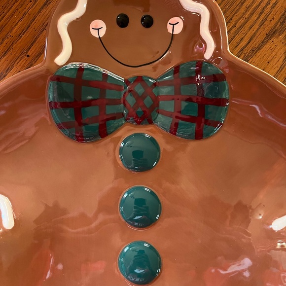 Palm Tree Co Gingerbread Man Candy Dish Cookie Plate 12” X 10” Platter - Picture 6 of 6